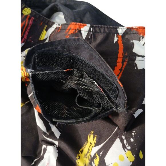 Waimea Board Shorts Mens Sz 36 Black Graffiti Paint Color Splash Art Swim Trunks - Picture 6 of 15